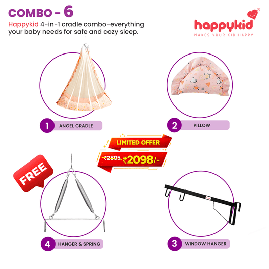 Baby cradle combo with window hanger safe hanging cradle for newborn HappyKid