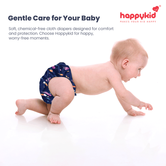 Baby Cloth Diaper Combo – 3 Diapers & 6 Insert Pads