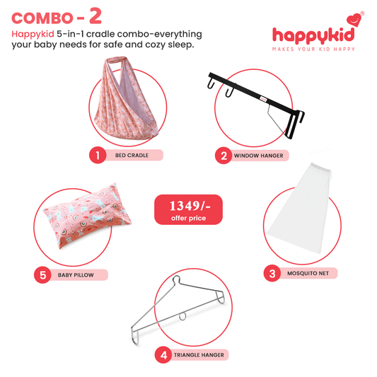 Baby Bed Cradle Combo with Heavy Duty Steel Hanger
