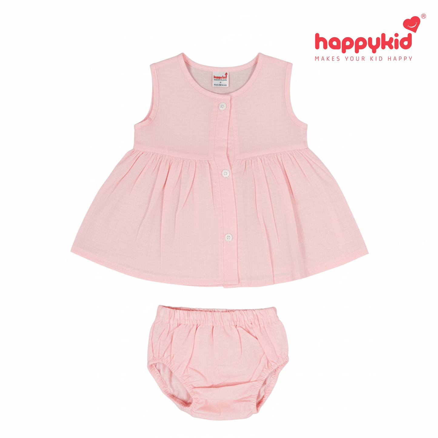 Baby Girls Voile Cotton Dress Set (0–3 Months)