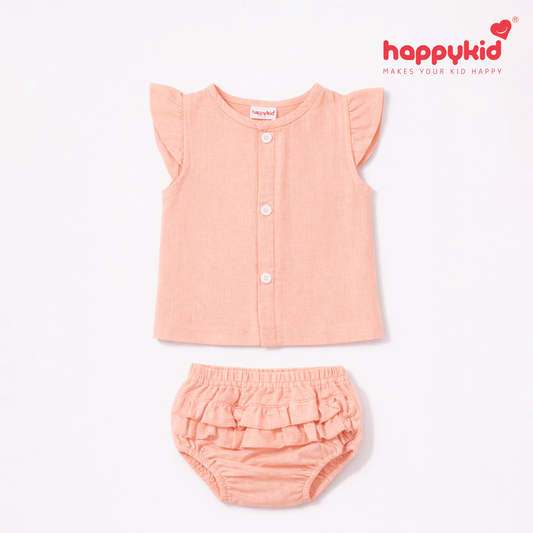 Baby Girls Voile Cotton Dress Set (0–3 Months)