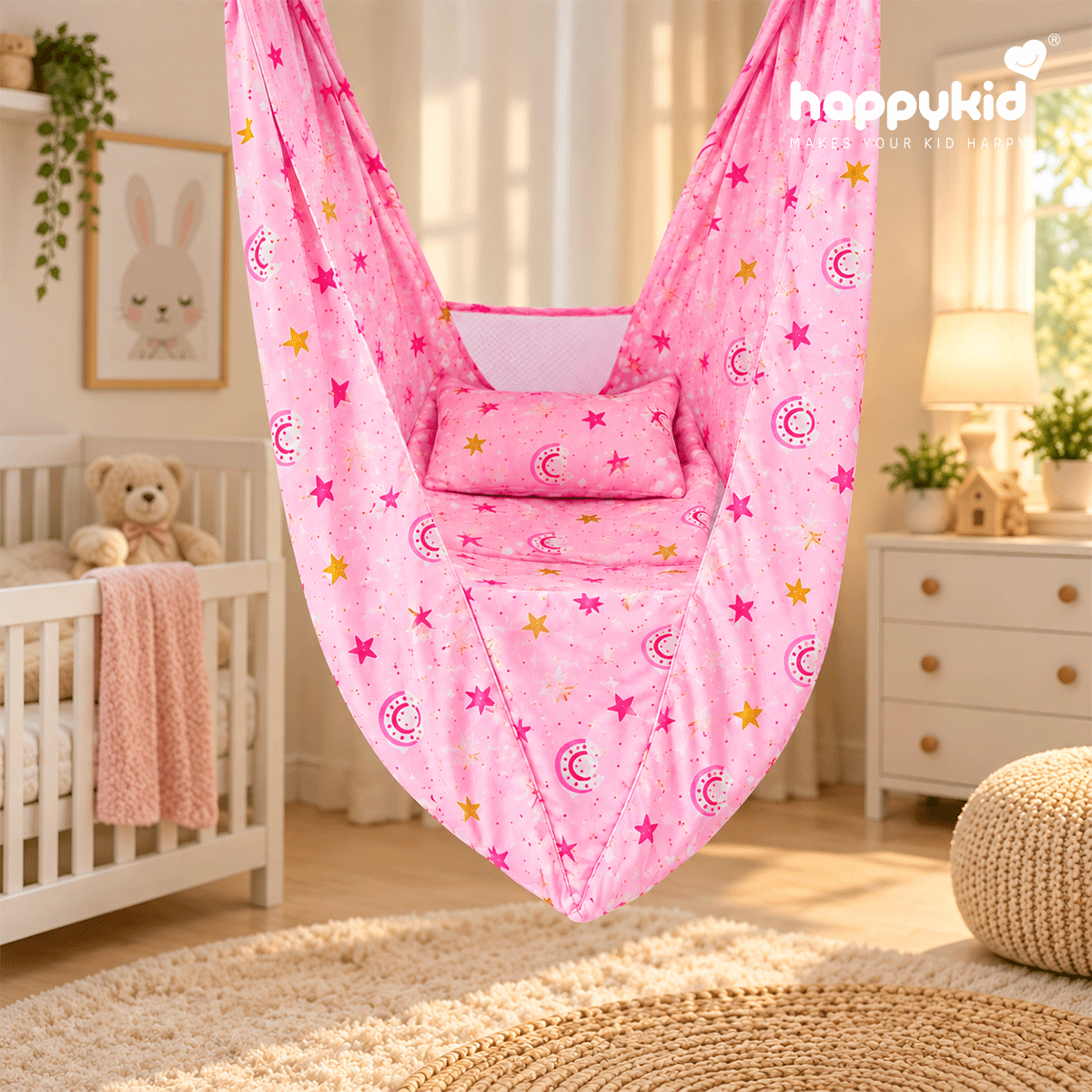 Premium Baby Cradle Combo with Adjustable Window Hanger & Spring – 6 in 1 | Combo 8