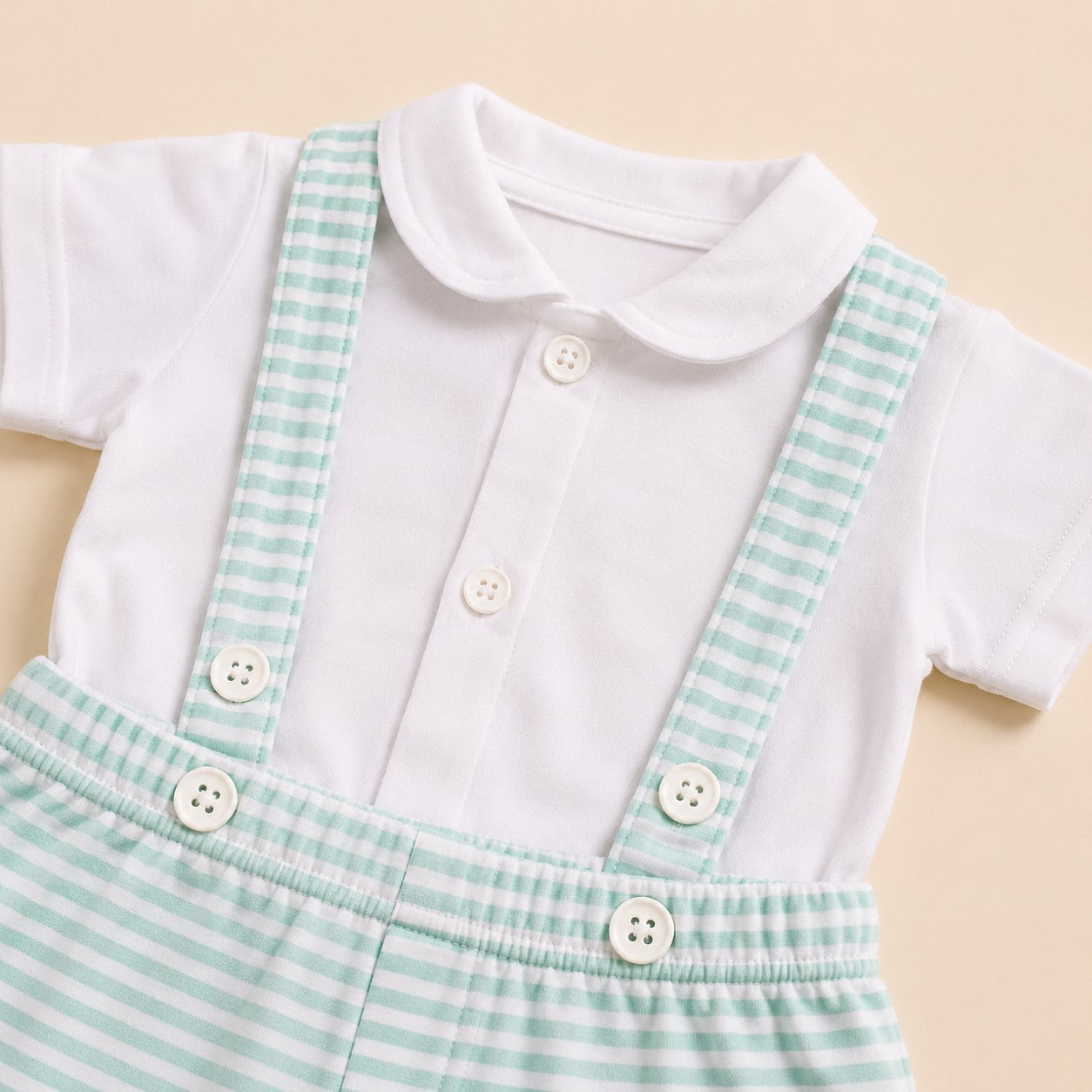 Rex Cotton Baby Suspender Outfit Set – Shirt & Pants