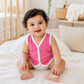 HappyKid Plain Cotton Baby Jabala 0–3 Months – 6 Pack