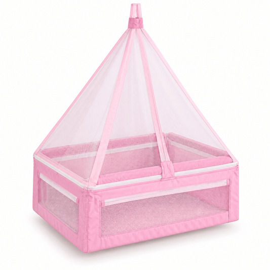 HappyKid Royal Zip Baby Cradle with Mosquito Net – 0–18 Months