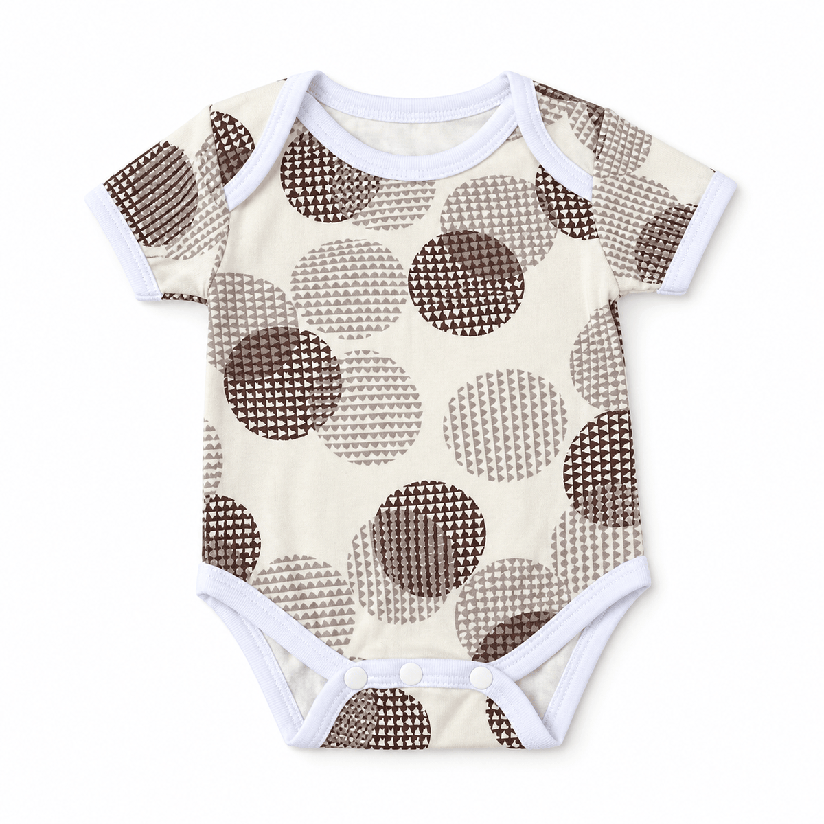 HappyKid Cotton Baby Bodysuit – Short Sleeve, 0–3 Months
