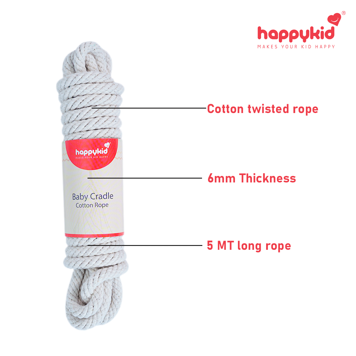 HappyKid Baby Cradle Cotton Rope – 5 Metres