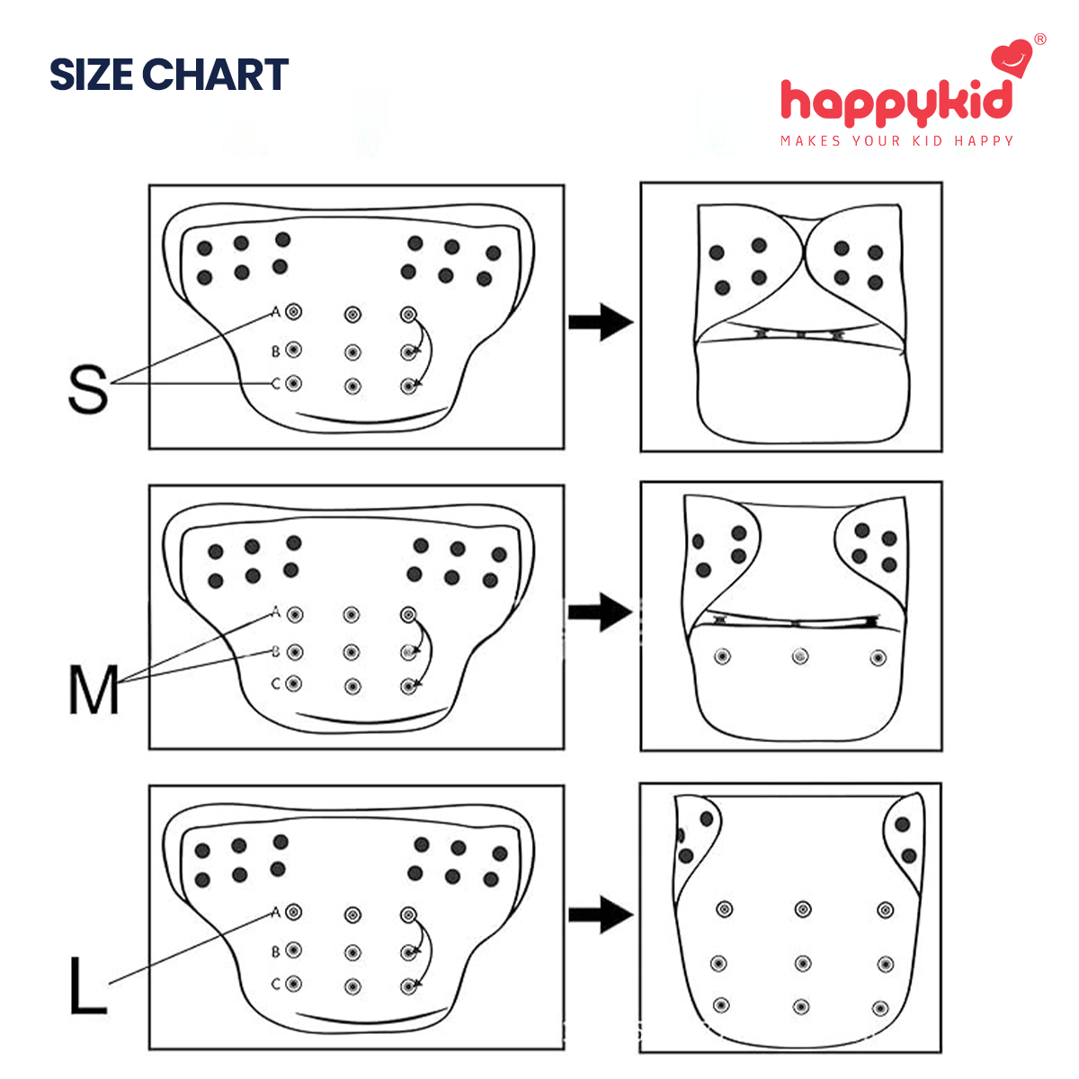 Baby Cloth Diaper Combo – 3 Diapers & 6 Insert Pads