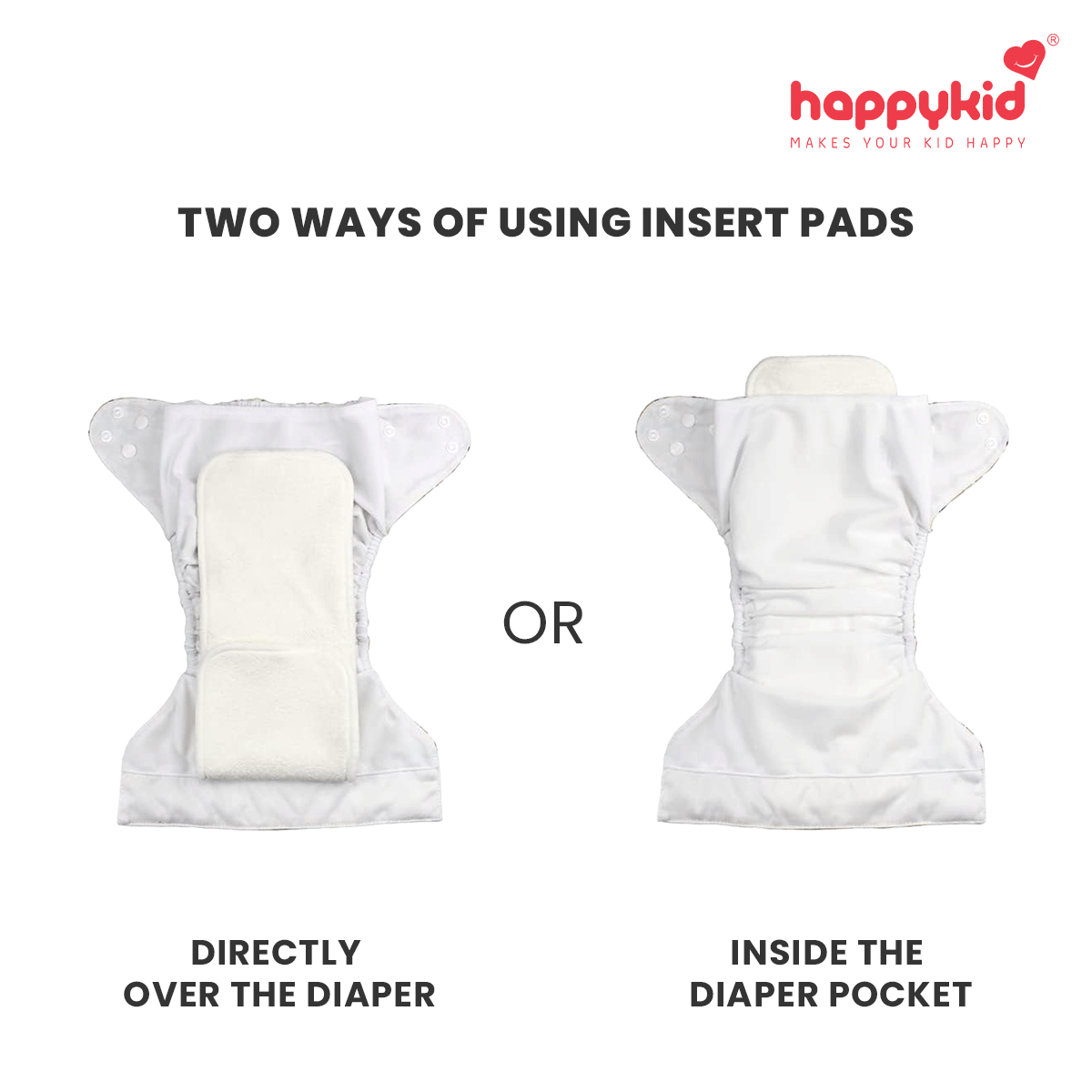 Baby Cloth Diaper Combo – 3 Diapers & 6 Insert Pads