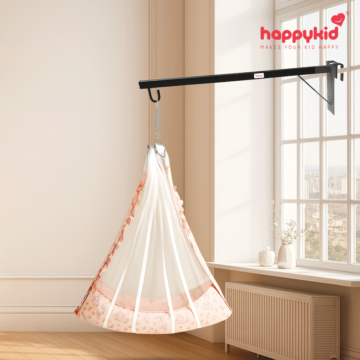 Baby Angel Cradle Combo with Window Hanger | Safe Hanging Cradle Set for Newborn – HappyKid