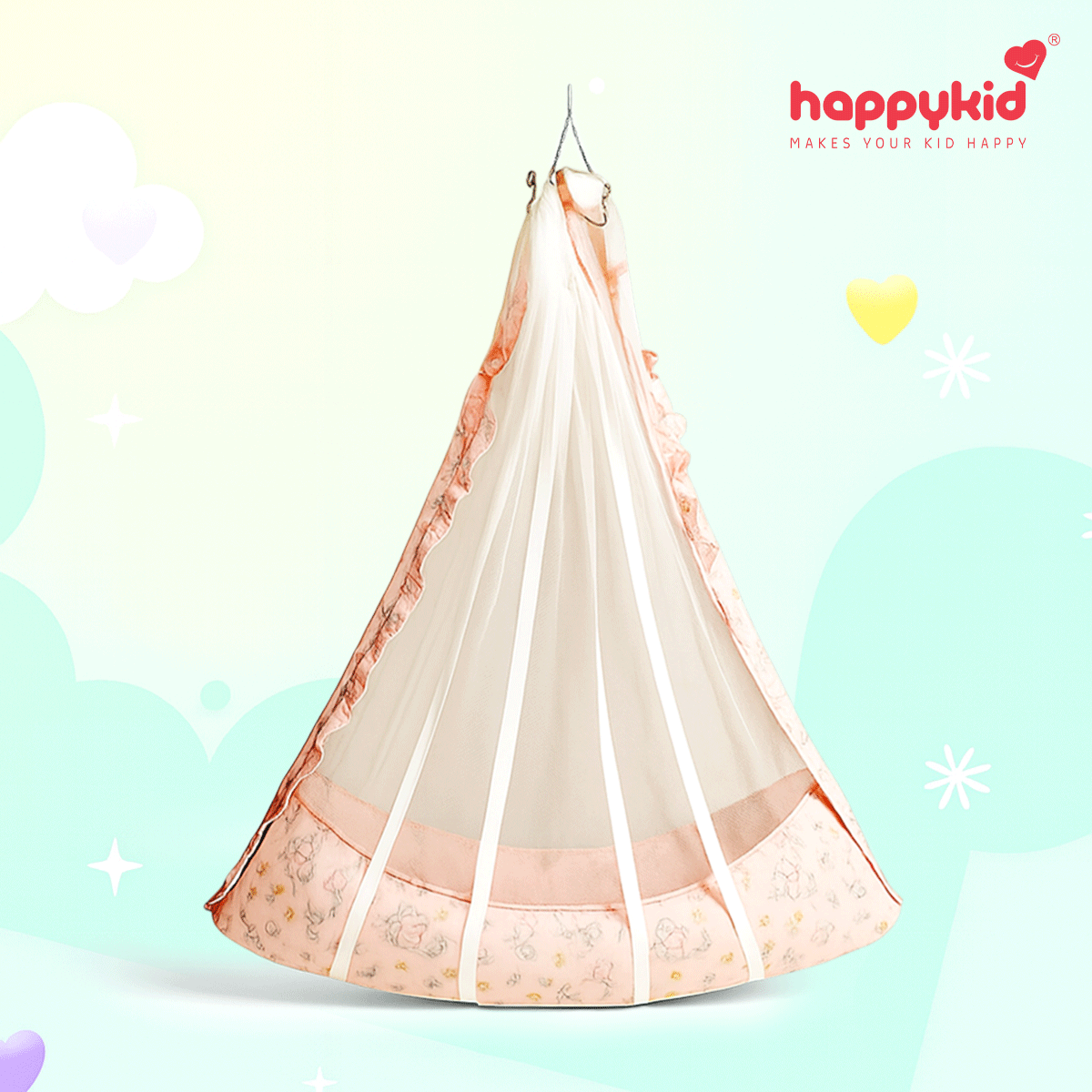 Angel Baby Cradle with Spring & Pillow – Hanging Newborn Cradle