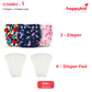 Baby Cloth Diaper Combo – 3 Diapers & 6 Insert Pads
