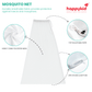 HappyKid 1m Extended Window Baby Cradle Combo – Cotton Hanging Cradle with Mosquito Net & Spring (0-24 Months)