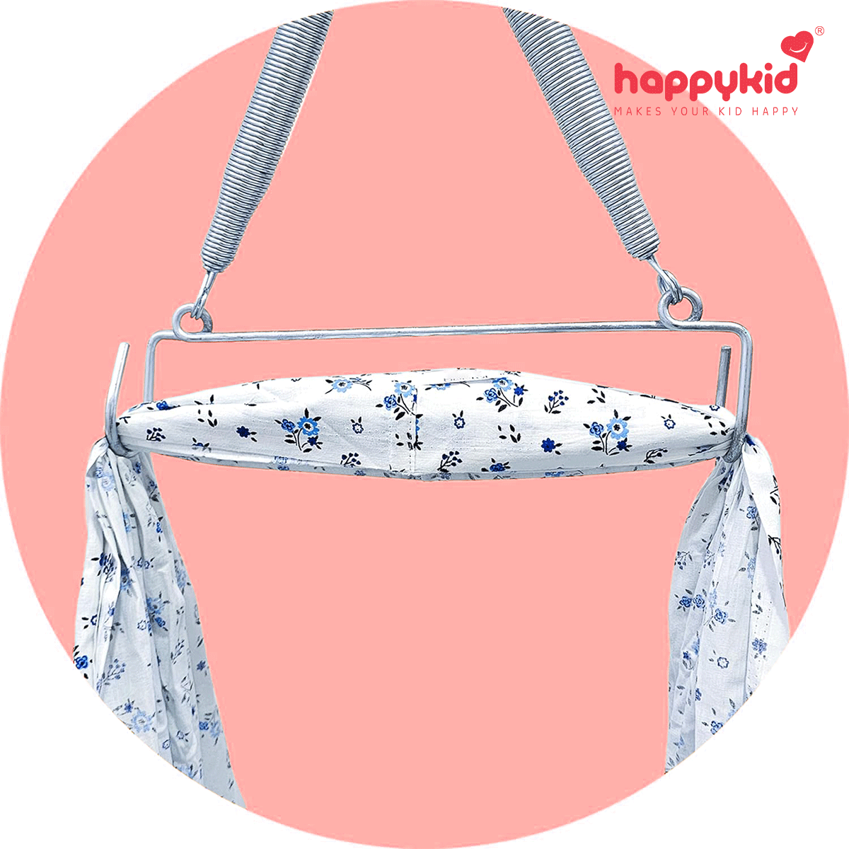 HappyKid Baby Bed Cradle Combo with Adjustable Window Hanger & Triangle Spring – 5 in 1 | Combo 6